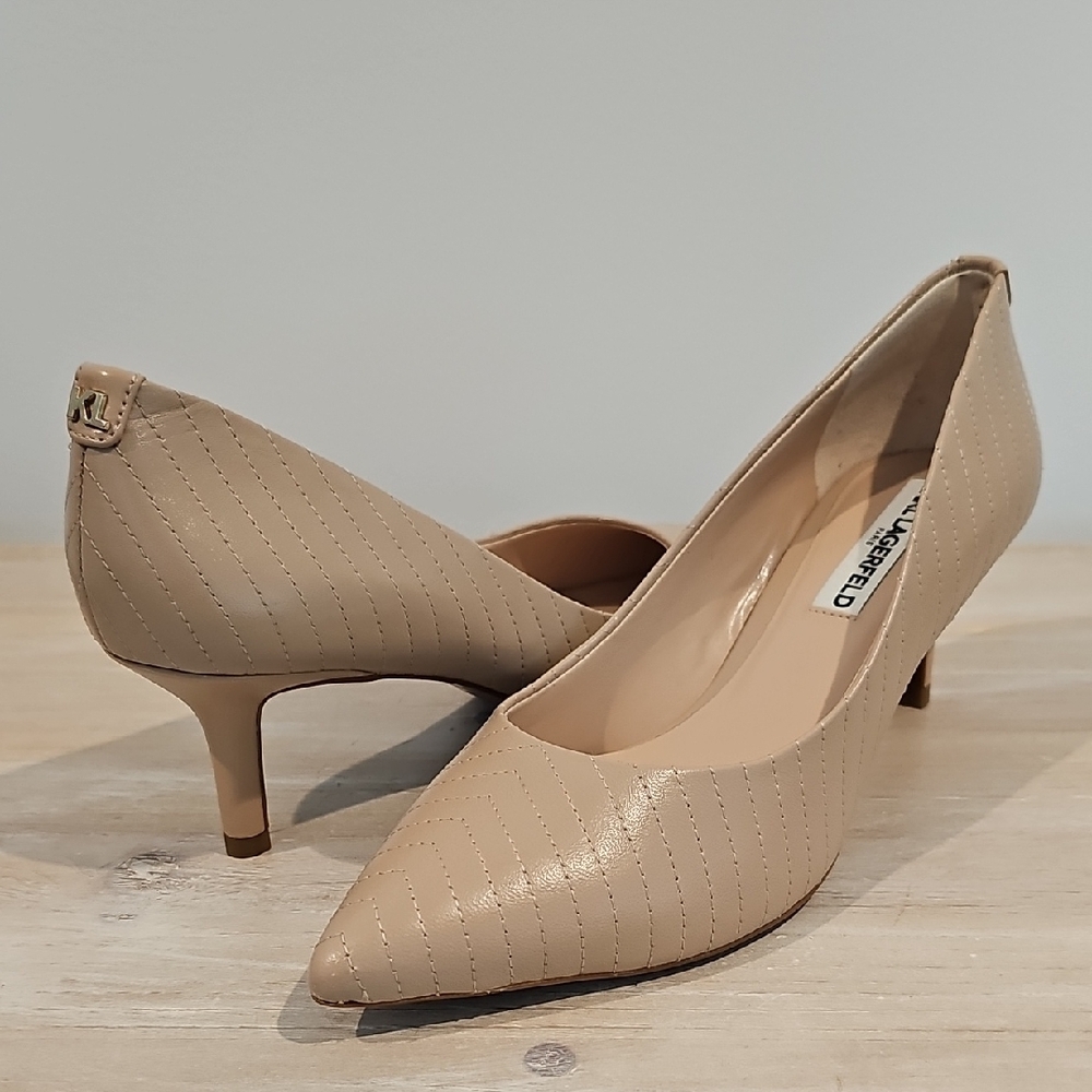 Karl Lagerfeld Nude Classic Nappa Heels